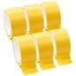 Yellow vinyl floor tape sticks to floor tiles