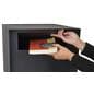 Pedestal drop box with easy push in slot