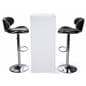 LED tall boy bar table set with two leatherette stools