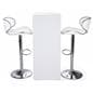 LED tall boy table set with 2 white leatherette stools