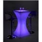 Hourglass LED pub table set with 16 light color settings