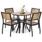 Outdoor patio dining table with water resistant features