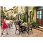 Outdoor patio dining table with two shapes 