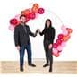 Circle grid backdrop with decorative design