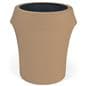 Tan spandex trash can covers fits 55 gallon waste barrels