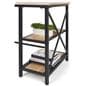 Wood and steel desk with two 21 inch deep built in shelves