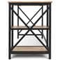 Wood and steel desk with decorative X designs on each end