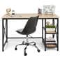 Wood and steel desk with 30 inch tall design