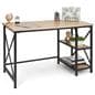 Wood and steel desk with industrial modern design