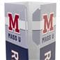 Square advertising bollard sign has easy insert tabs