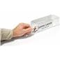 Acrylic cubicle name plate bracket with side insertion for signs
