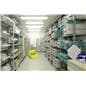 Yellow industrial step stand with black non slip treads