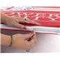 Tension fabric cafe style banner with zipper to secure fabric around frame
