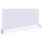 Indoor stretch fabric cafe barrier with solid white backside