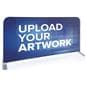 Indoor stretch fabric cafe barrier with personalized interchangeable graphic panels