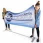 Stretch fabric cafe divider with easy set up