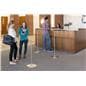 Silver Exhibit Stanchion Used for Reception Waiting Line