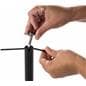 Showing the Attachment of 100-ft Black Elastic Stanchion Cord to Post
