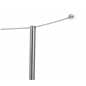 Silver Stanchion Cord Wall Terminator Attached to Floor Standing Post