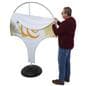 This fabric tube crowd barrier system with mushroom-style shape signage