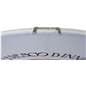 This fabric tube crowd barrier system with zipper enclosure for graphic