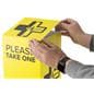 Flat top custom stanchion sleeve with pamphlet holder with personalized graphics