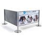 Configurable stanchion advertising barriers