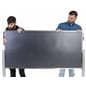 Stanchion advertising barriers with rigid partition panel