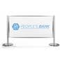 Branded acrylic stanchion panel flexible insert