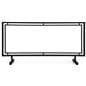 Outdoor cafe barrier with custom printing has 71.5 inch frame width