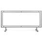 Sidewalk partition with custom graphics has 71.5 inch width frame