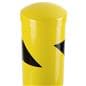 Steel bollard surface mount with high visibility black strip