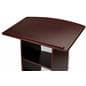 Contemporary lectern with custom curved panel and large reading surface for notes or laptop