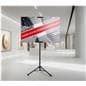 Tripod poster stand in gallery setting