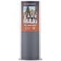 Floor standing poster holder in silver