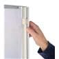 Floor standing poster holder with snap frame