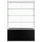 Free standing display case with three glass shelves