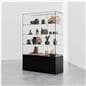 Free standing display case in retail space