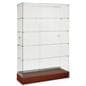 Glass Displays Feature Cherry Finish