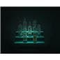lighted bottle display with gentle colored glow