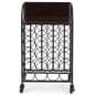 Wine rack with wheels and capacity for 20 bottles
