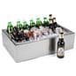 Stainless steel ice holder housing with open top design