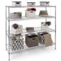 Commercial wire rack shelving has adjustable levels