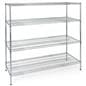 Commercial wire rack shelving with four heavy-duty tiers