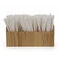 Wood stirrer dispenser straw caddy for single-use utensils