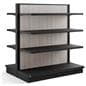 multi-tiered retail gondola shelving