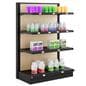Endcap add-on for GDBL retail gondolas compatible showing the unit being filled with merchandise