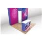Modular exhibit booth with full-size closet and door
