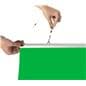 Hanging green screen backdrop with mounting hardware sold separately