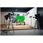 Hanging green screen backdrop with dye sublimation PMS 354 C